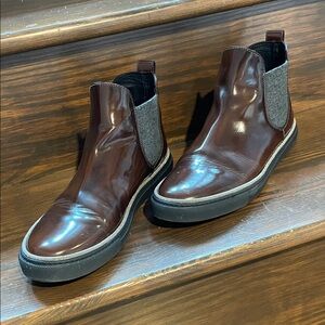 Brunello Cucinelli Brown Leather Ankle Boots